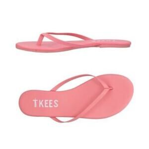 TKEES Lily leather Sandals in bubble gum pink Sz 6 resort wear chic summer beach